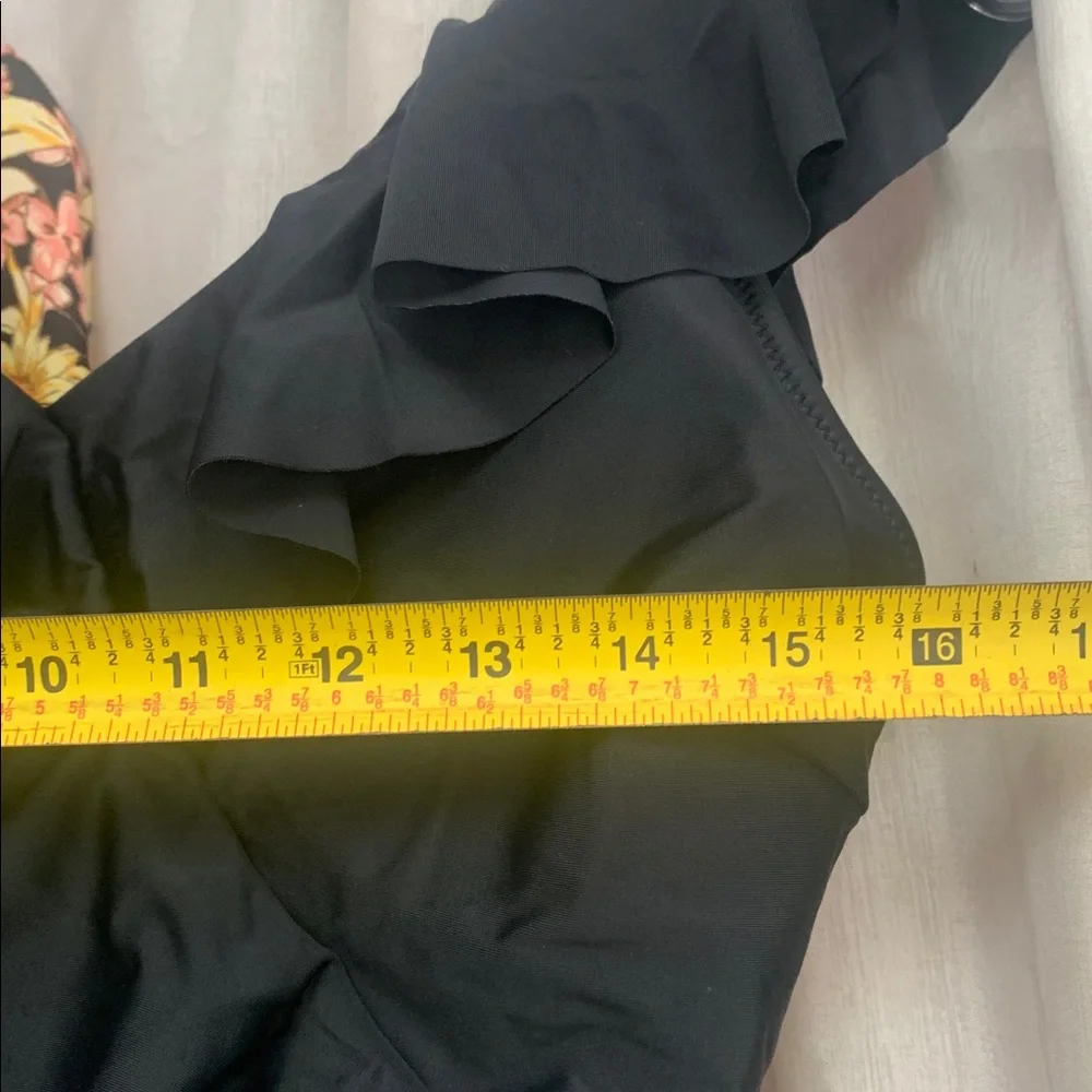 Women’s Black Ruffled One-Piece Swimsuit